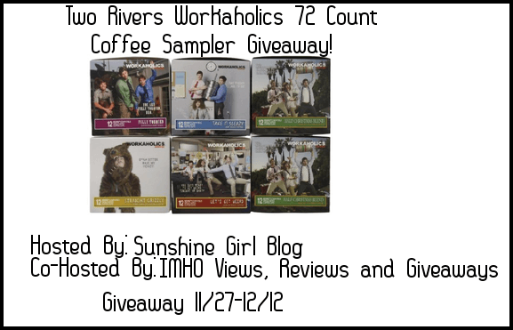 Two Rivers Workaholics Coffee Sampler 72 Count Giveaway